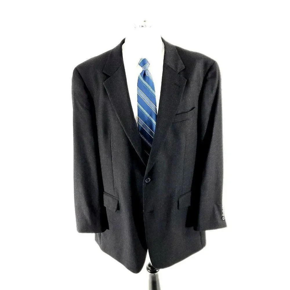 Jos A Bank Wool Cashmere 2‎ Button Blazer 46L Gray
